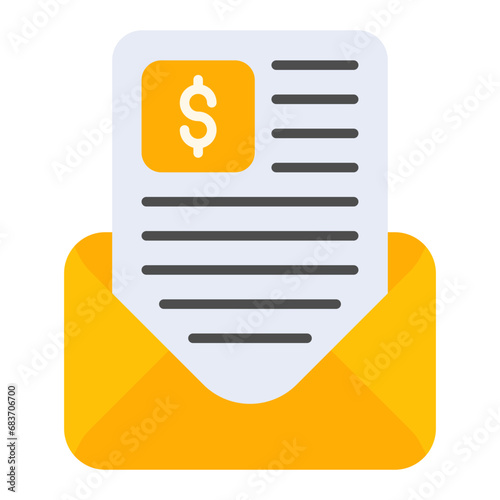 Pay Slip Flat Multicolor Icon
