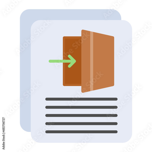 Resignation Letter Flat Multicolor Icon