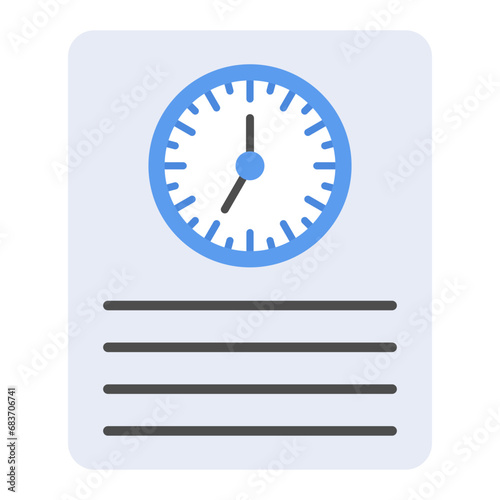 Time Tracking Flat Multicolor Icon photo