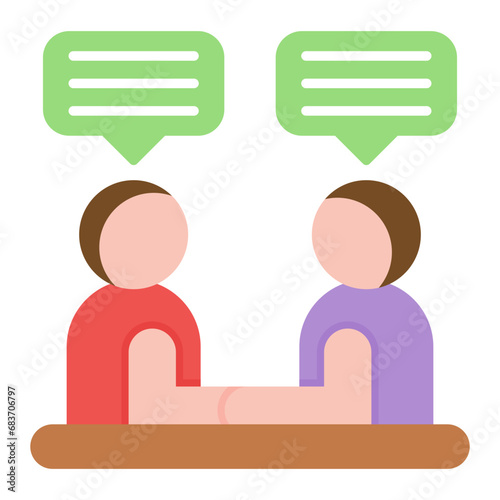 Client Meeting Flat Multicolor Icon