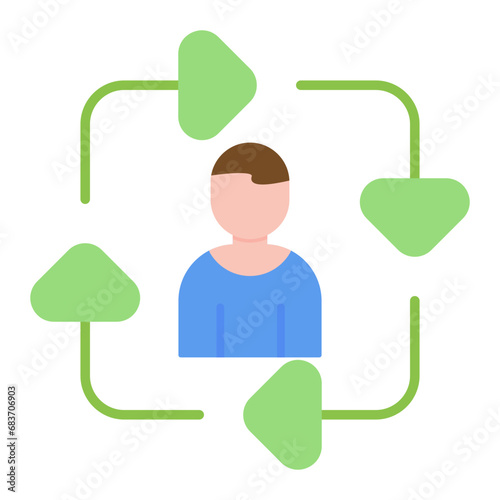 Job Rotation Flat Multicolor Icon