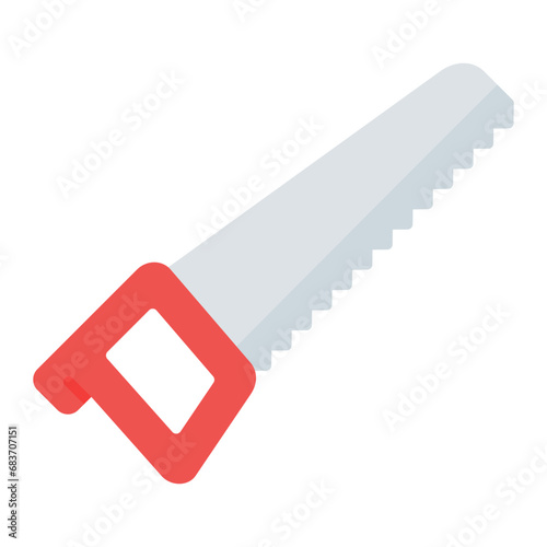 Handsaw Flat Multicolor Icon