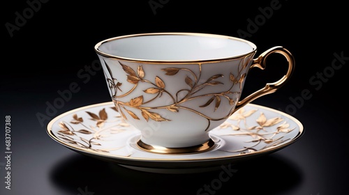 a cup on a saucer