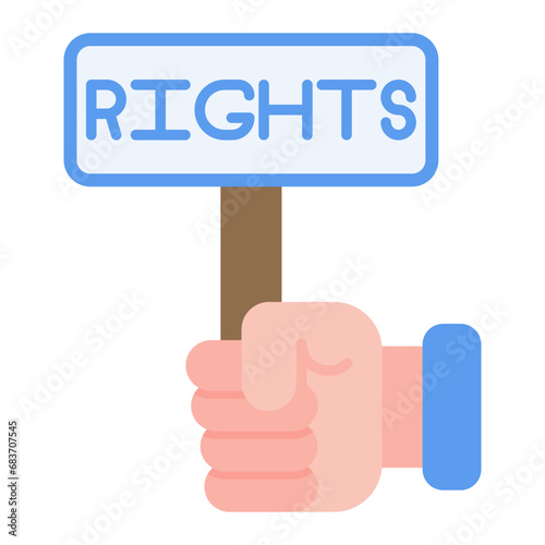 Right To Object Flat Multicolor Icon