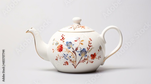 a teapot with flowers on it