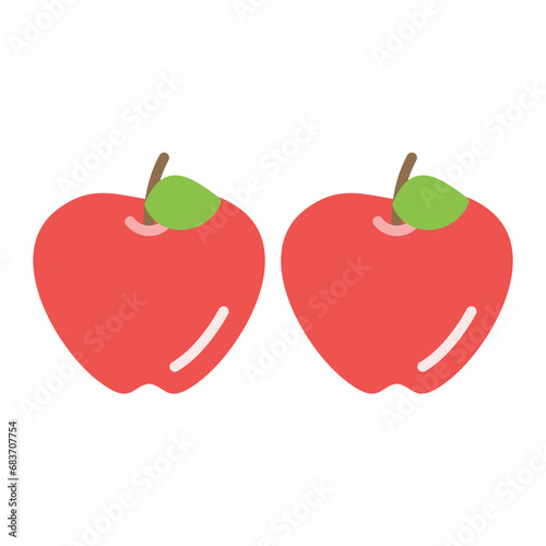 Apples Flat Multicolor Icon