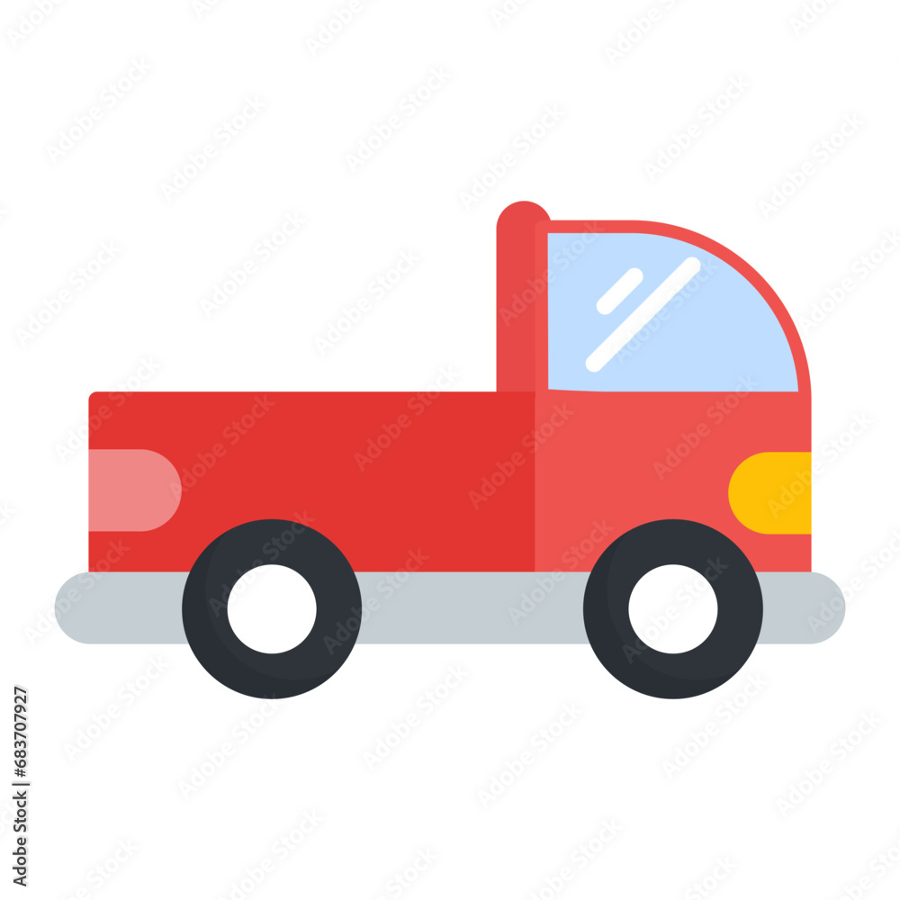Pickup Truck Flat Multicolor Icon Pickup Truck Flat Multicolor Icon