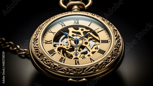 a pocket watch with a chain