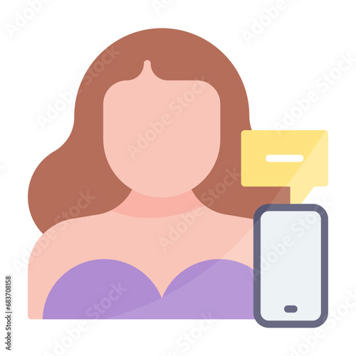Influencer Female Flat Multicolor Icon