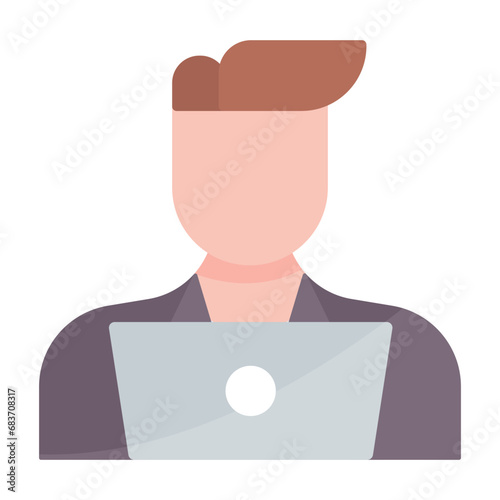 Programmer Male Flat Multicolor Icon