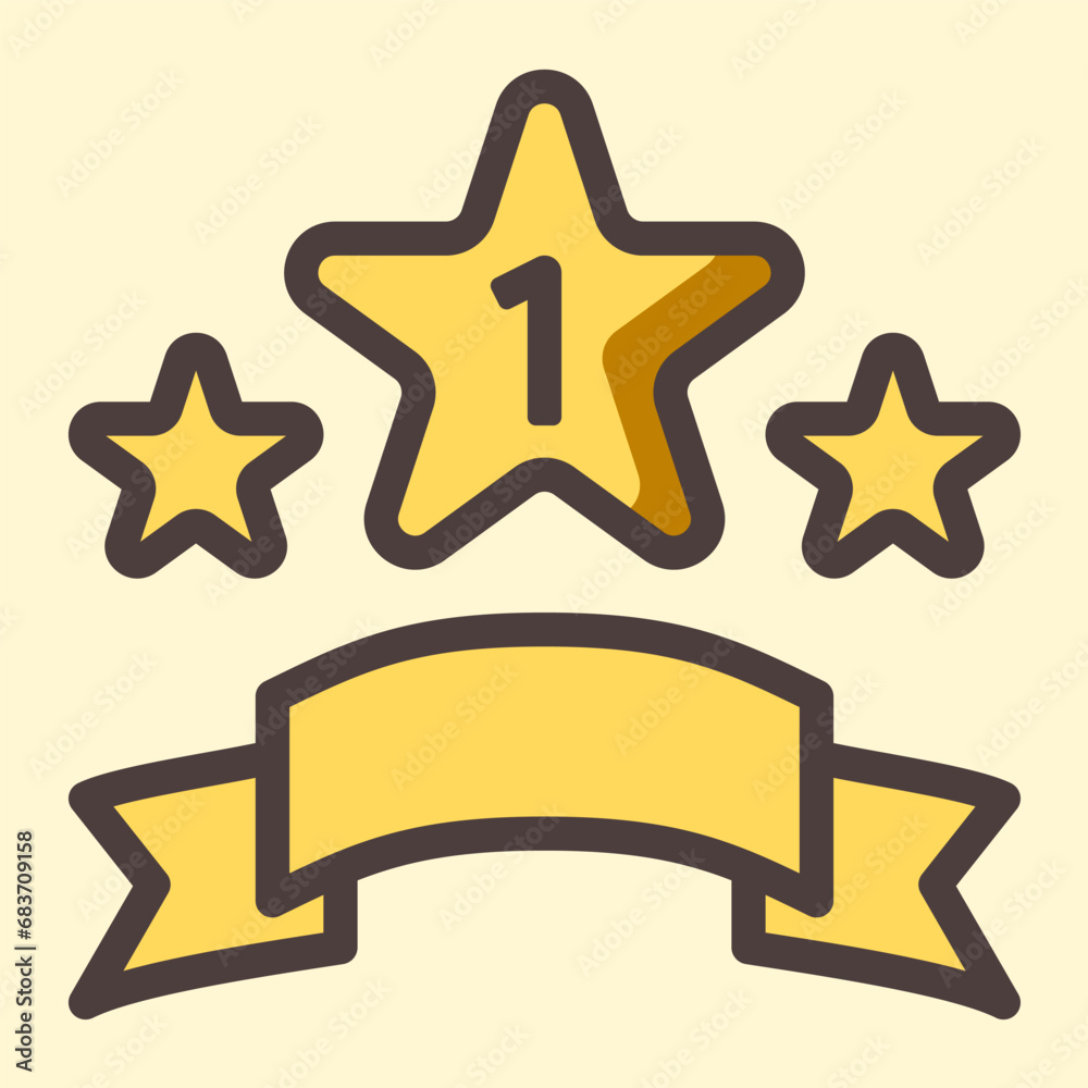 star badge medal award icon or logo illustration filled outline color style. star badge medal award icon or logo illustration filled outline color style.