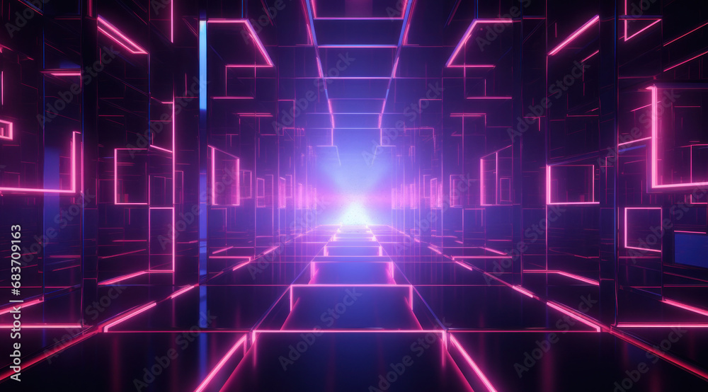 Futuristic journey through a blue neon-lit tunnel with cityscape impressions, high-tech ambiance Futuristic journey through a blue neon-lit tunnel with cityscape impressions, high-tech ambiance