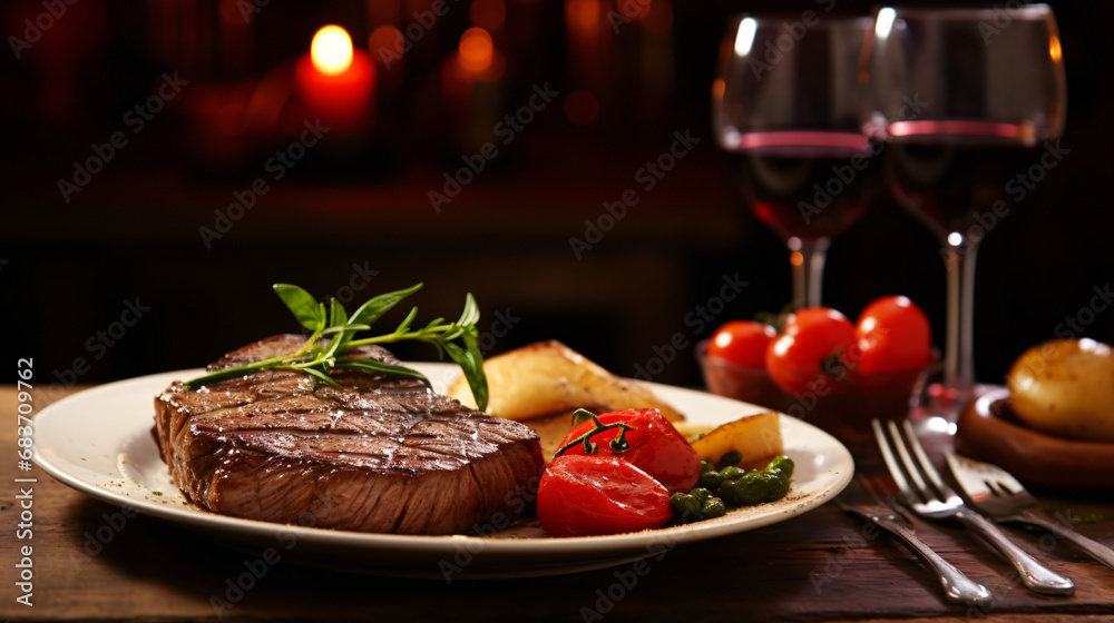 Beef steak with potato