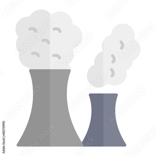 Air Pollution Flat Multicolor Icon