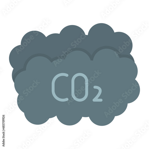 Carbon dioxide Flat Multicolor Icon
