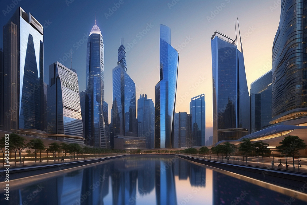Central business and financial district, Cityscape, City skyline