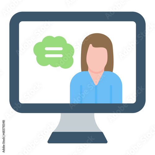Online Counseling Flat Multicolor Icon