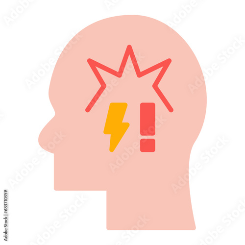 Panic Atack Flat Multicolor Icon