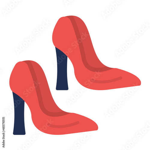 High Heel Flat Multicolor Icon