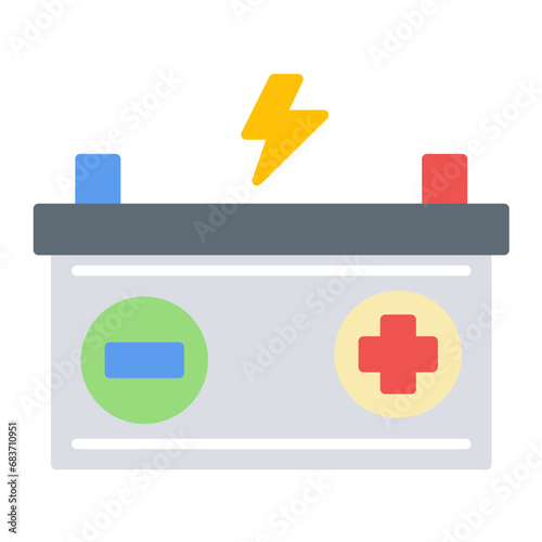 Battery Flat Multicolor Icon