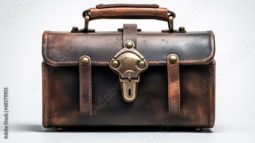 a brown leather briefcase