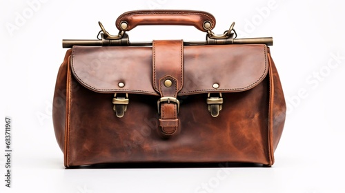 a brown leather purse