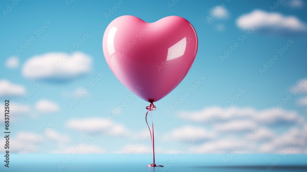 Valentines Day Postcard Paper Flying Balloon, Background Image, Desktop Wallpaper Backgrounds, HD