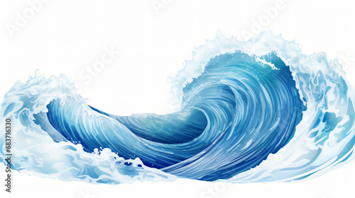 Blue water wave isolated on white background © khan