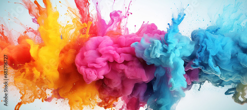 colorful watercolor ink splashes  paint 4