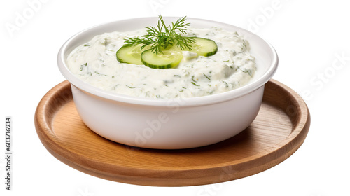 Delicious tzatziki sauce in a bowl, cut out
