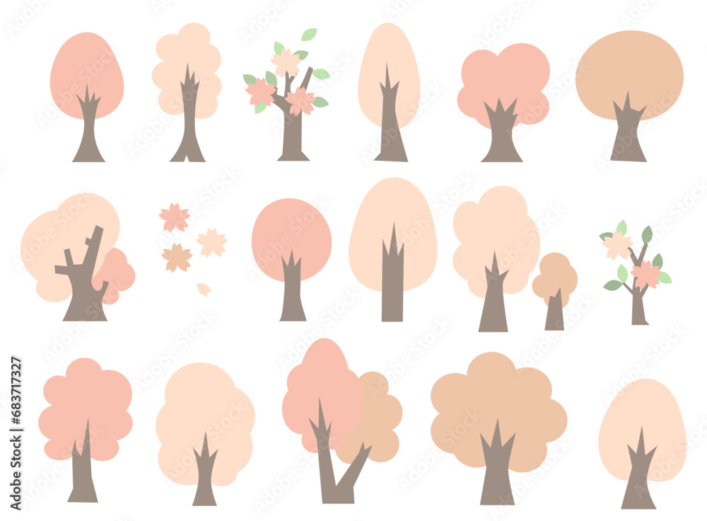 春の木々と桜 春の木々と桜