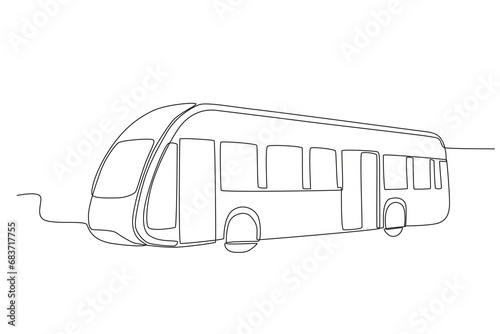 An electric power train. Tram one-line drawing