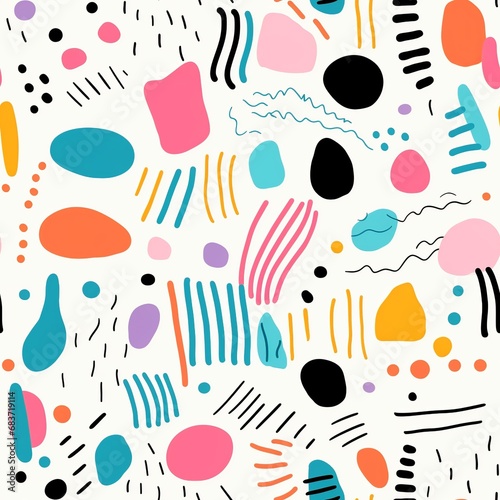 Vibrant Line Doodles in Fun Minimalist Style for Modern Designs

