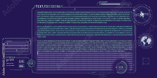 Design of a software interface for text decoding.
