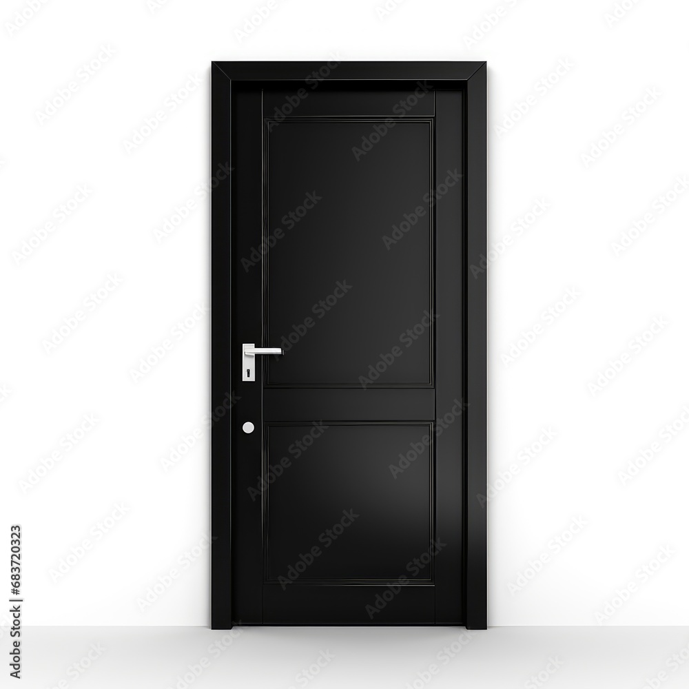 wooden door with a white wall on a white background wooden door with a white wall on a white background