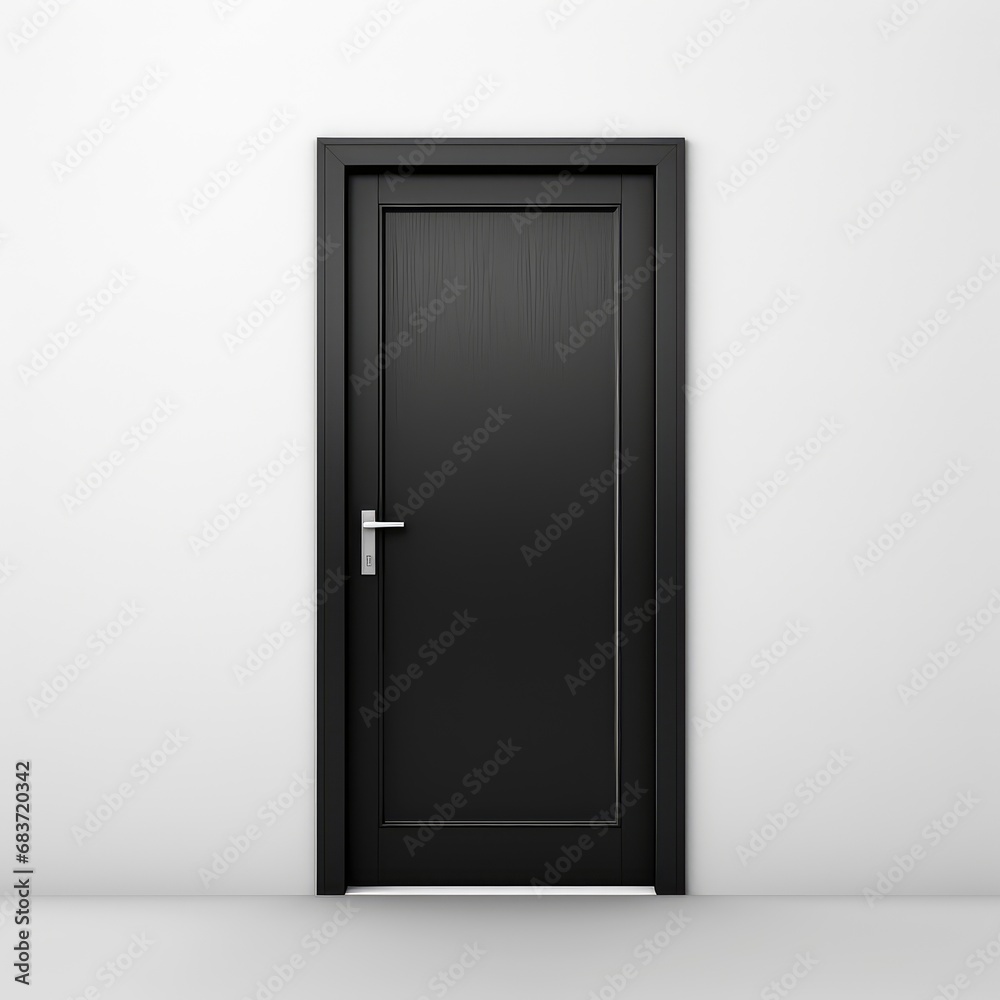 wooden door with a white wall on a white background wooden door with a white wall on a white background