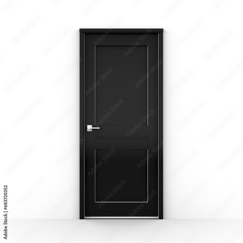 wooden door with a white wall on a white background wooden door with a white wall on a white background