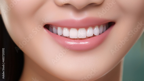 Close up asian woman teeth