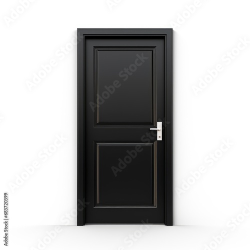 wooden door with a white wall on a white background