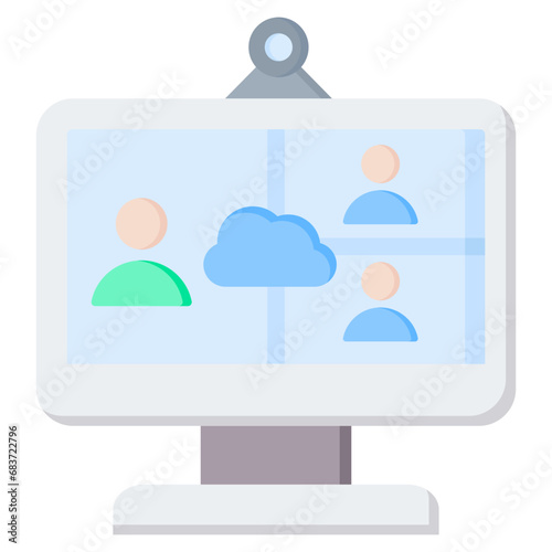 Web Conferencing Flat Icon