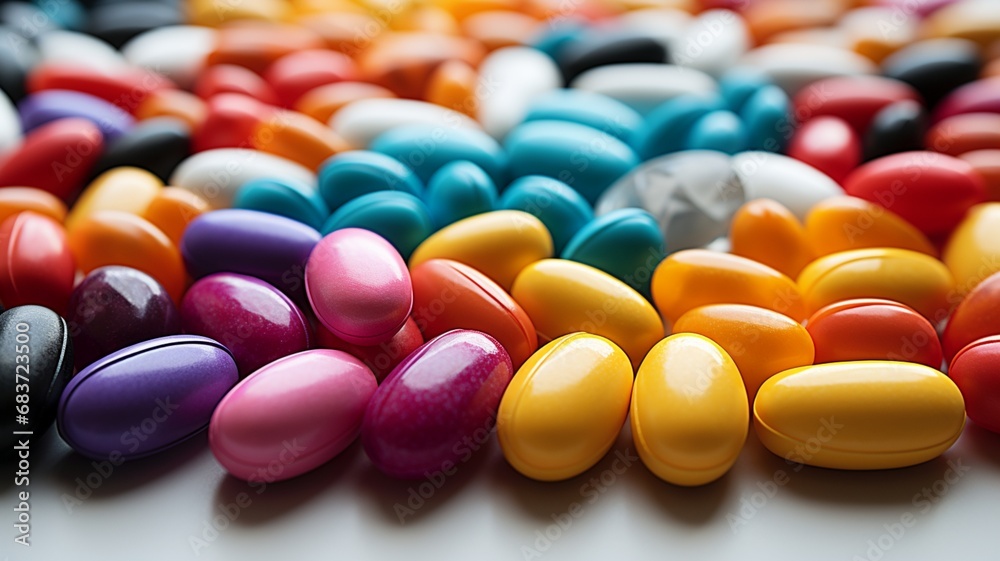 close up of pills, pills and capsules. Generative in ai close up of pills, pills and capsules. Generative in ai