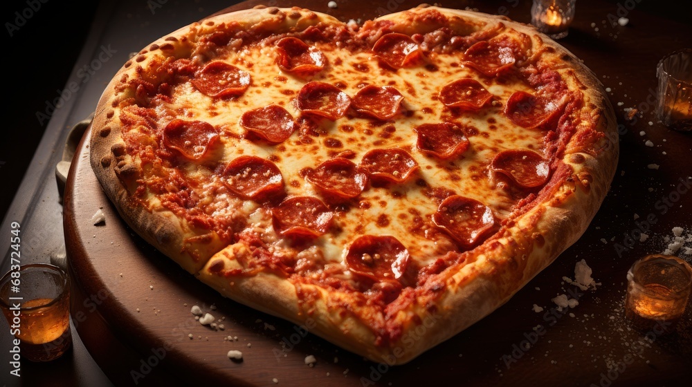 Seamless Pattern Pizza Form Heart Valentines, Background Image, Desktop Wallpaper Backgrounds, HD