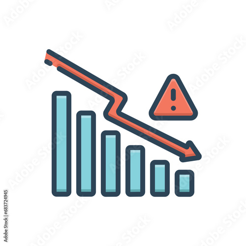 Color illustration icon for reduce risk