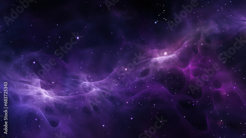 Flowing Forms of Dreamy Purple Stars in Space
