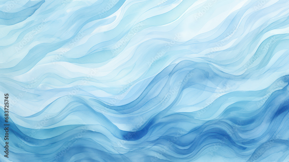 Luminous Watercolor Blue Wave Pattern Luminous Watercolor Blue Wave Pattern