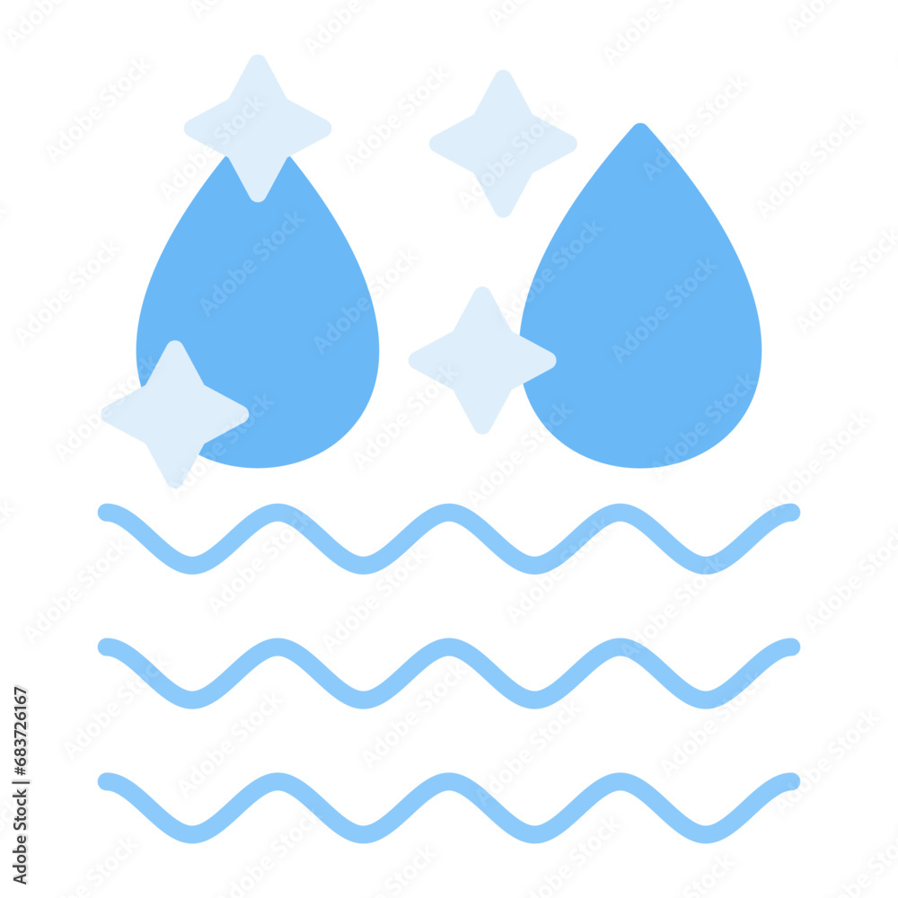 Clean Water Flat Multicolor Icon Clean Water Flat Multicolor Icon