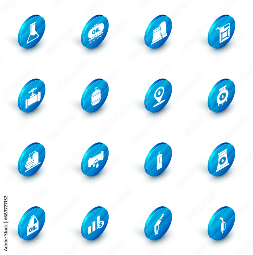 Set Oil railway cistern, and gas industrial factory building, Canister for gasoline, Industry metallic pipes valve, Propane tank, and Refill petrol fuel location icon. Vector Set Oil railway cistern, and gas industrial factory building, Canister for gasoline, Industry metallic pipes valve, Propane tank, and Refill petrol fuel location icon. Vector