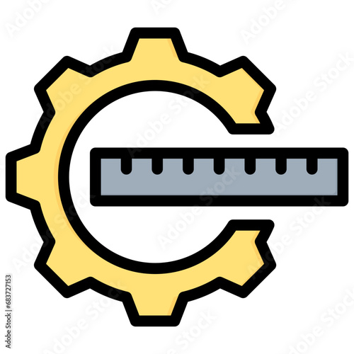Measure System Outline Color Icon