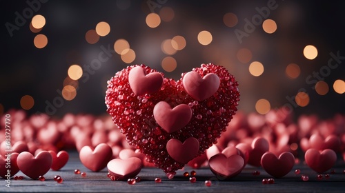 Valentines Day Card Hearts Illustration, Background Image, Desktop Wallpaper Backgrounds, HD