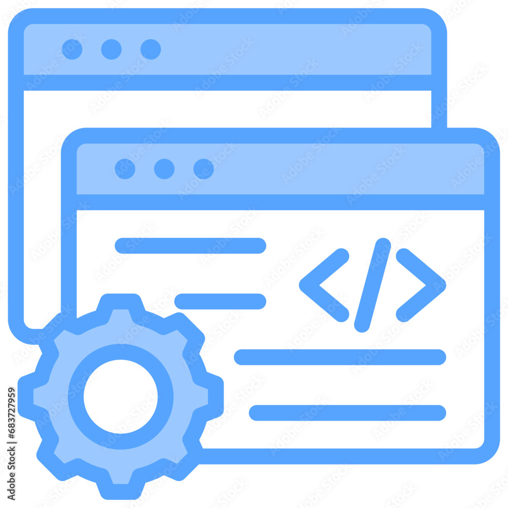 Coding Blue Icon Coding Blue Icon